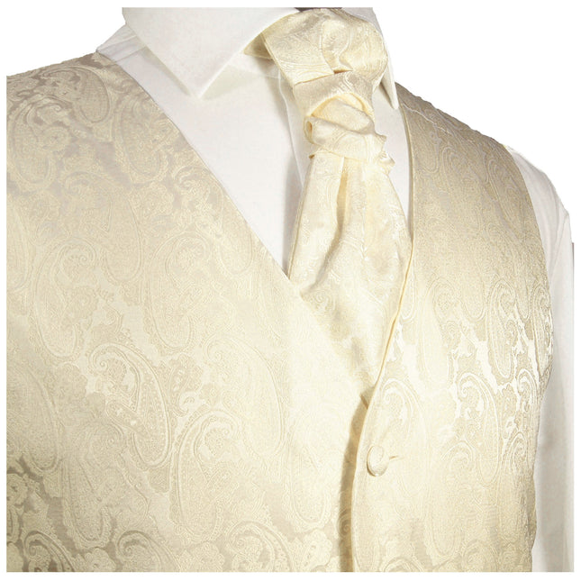 Champagne Paisley Tuxedo Vest Set Paul Malone Vest - Paul Malone.com