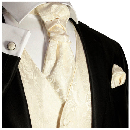 Champagne Paisley Tuxedo Vest Set Paul Malone Vest - Paul Malone.com