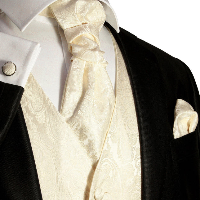 Champagne Paisley Tuxedo Vest Set Paul Malone Vest - Paul Malone.com