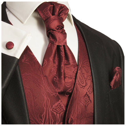 Burgundy Paisley Tuxedo Vest Set Paul Malone Vest - Paul Malone.com