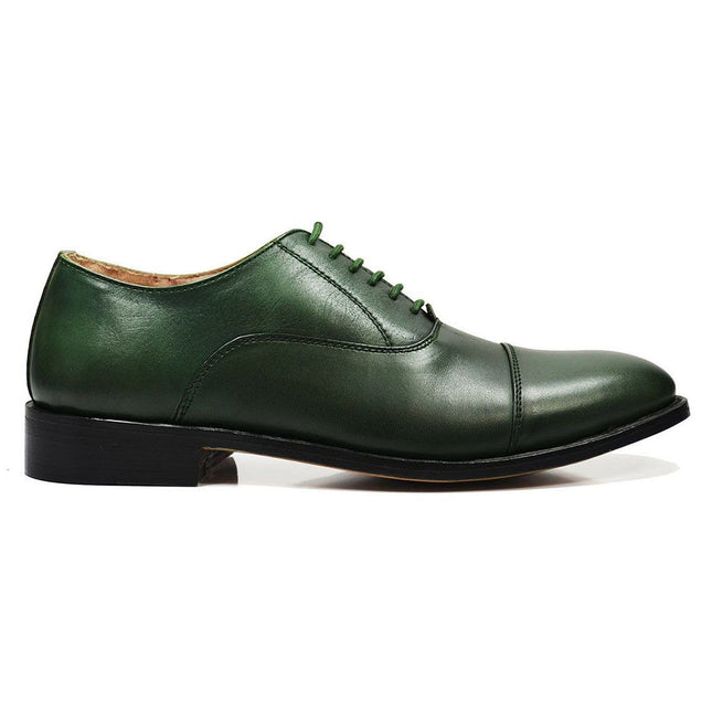 HUDSON Cap-toe in Smoke Pine Green, Full Leather by Paul Malone Paul Malone Shoes - Paul Malone.com