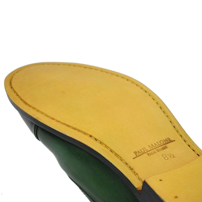 HUDSON Cap-toe in Smoke Pine Green, Full Leather by Paul Malone Paul Malone Shoes - Paul Malone.com