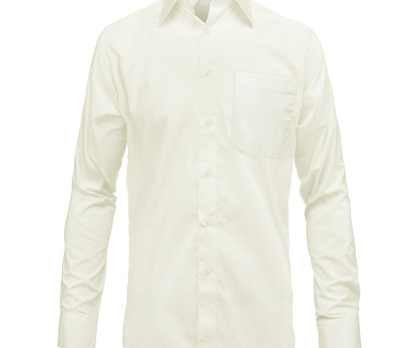 The Essential Solid Ivory Men's Dress Shirt 18 32/33 / Classic Cuffs / Ivory