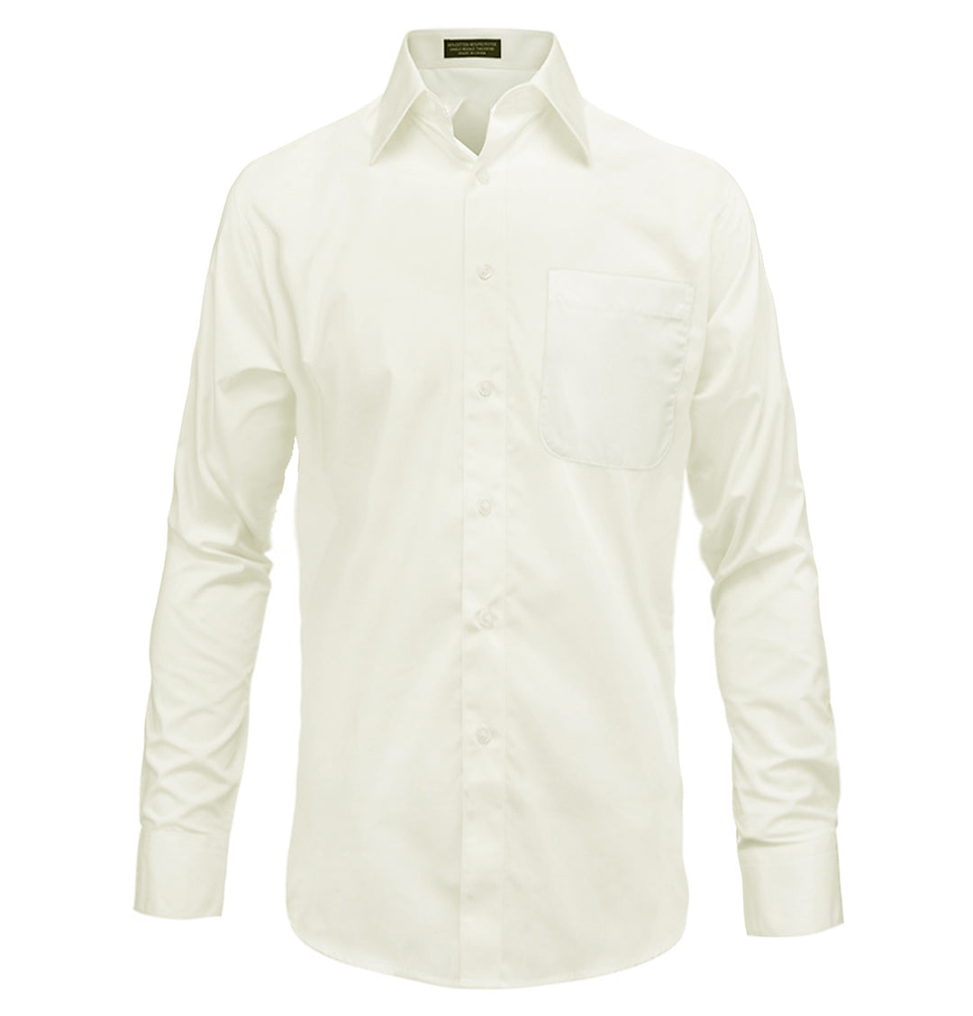 Men's white poplin dress shirt on sale