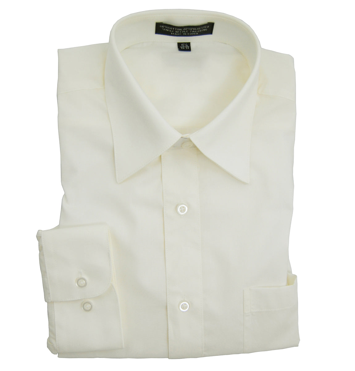 The Essential Solid Ivory Men's Dress Shirt 18 32/33 / Classic Cuffs / Ivory The Essential Solid Ivory Men's Dress Shirt 18 32/33 / Classic Cuffs / Ivory