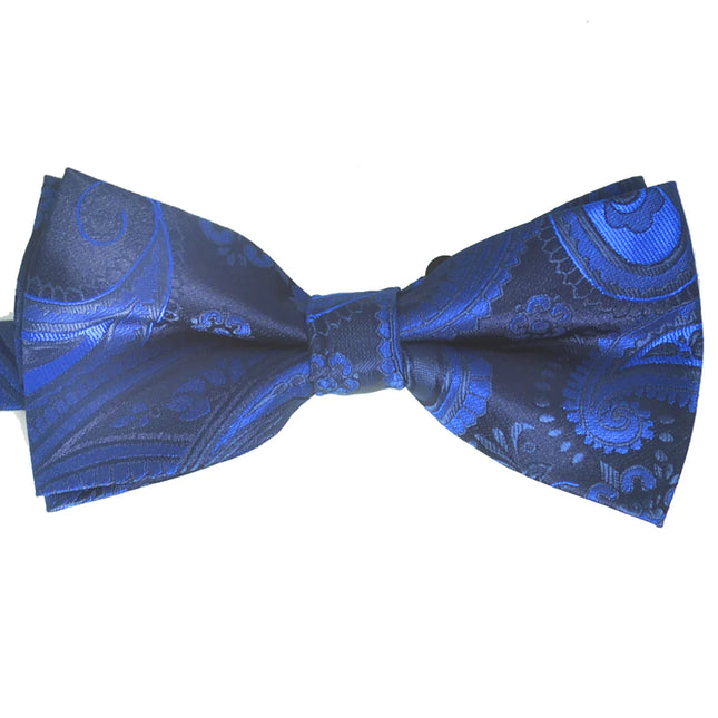 Navy Artisan Paisley Bow Tie Paul Malone Bow Ties - Paul Malone.com