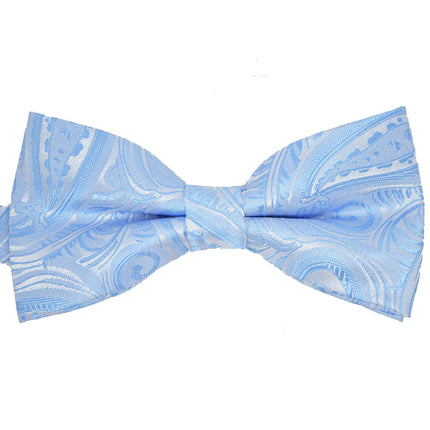 Light Blue Classic Paisley Bow Tie Paul Malone Bow Ties - Paul Malone.com
