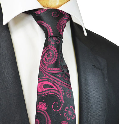 Hot Pink Artisan Paisley Men's Tie Paul Malone Ties - Paul Malone.com