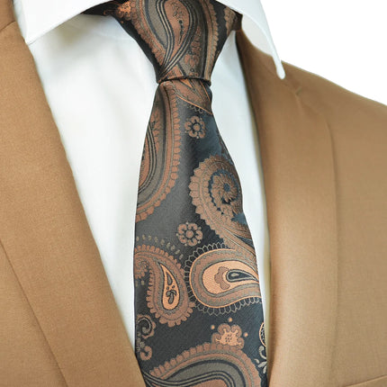 Brown Artisan Paisley Men's Tie Paul Malone Ties - Paul Malone.com