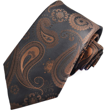 Brown Artisan Paisley Men's Tie Paul Malone Ties - Paul Malone.com