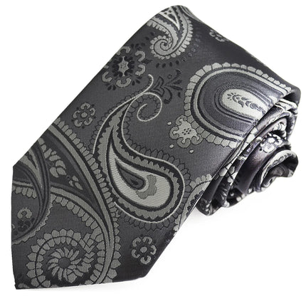 Black Artisan Paisley Men's Tie Paul Malone Ties - Paul Malone.com