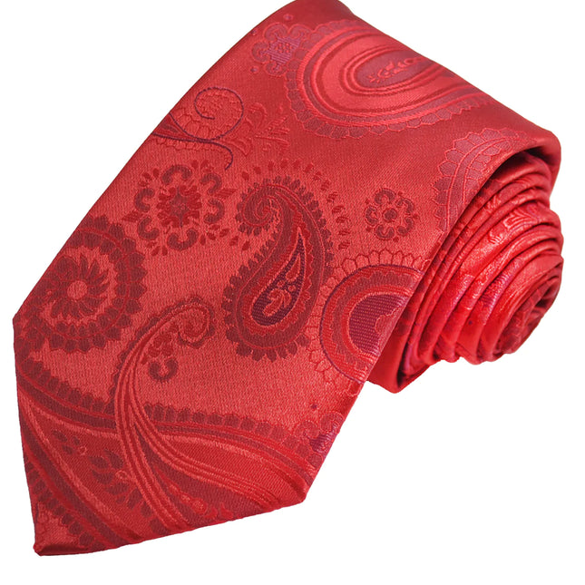 Red Artisan Paisley Men's Tie Paul Malone Ties - Paul Malone.com