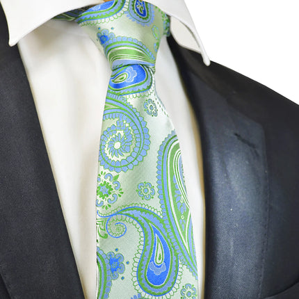 Green Artisan Paisley Men's Tie Paul Malone Ties - Paul Malone.com