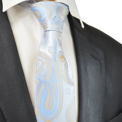 Blue Artisan Paisley Men's Tie Paul Malone Ties - Paul Malone.com