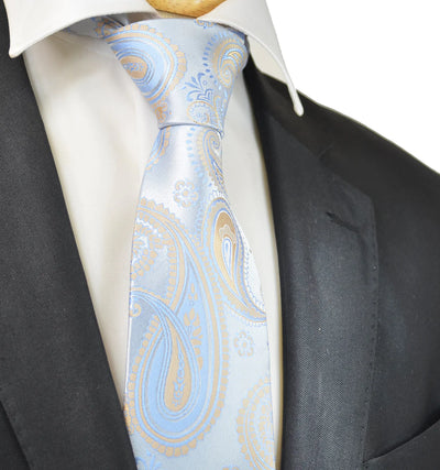 Blue Artisan Paisley Men's Tie Paul Malone Ties - Paul Malone.com