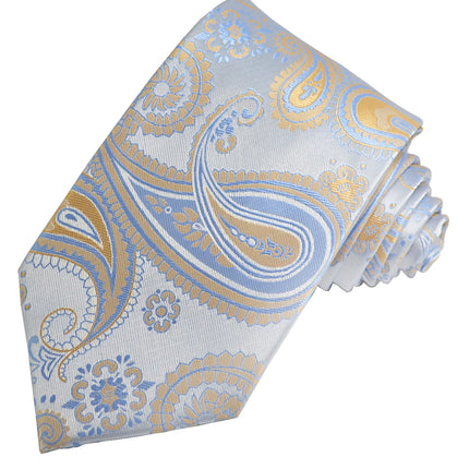 Blue Artisan Paisley Men's Tie Paul Malone Ties - Paul Malone.com