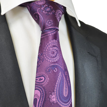 Purple Artisan Paisley Men's Tie Paul Malone Ties - Paul Malone.com
