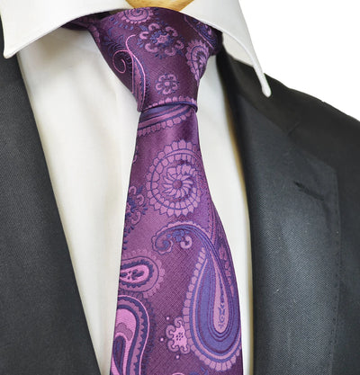 Purple Artisan Paisley Men's Tie Paul Malone Ties - Paul Malone.com