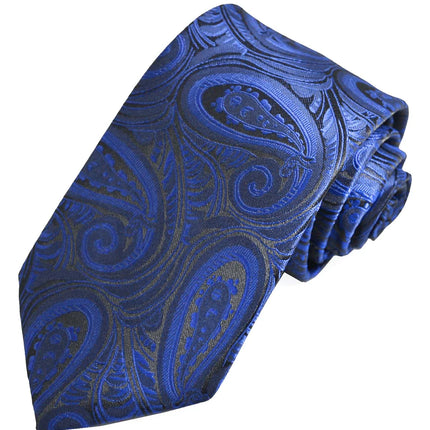 Classic Royal Blue Paisley Necktie for Men Paul Malone Ties - Paul Malone.com