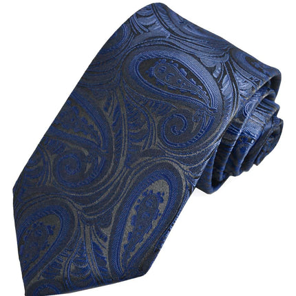 Classic Navy Blue Paisley Necktie for Men Paul Malone Ties - Paul Malone.com
