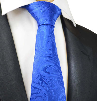 Classic Blue Paisley Necktie for Men Paul Malone Ties - Paul Malone.com