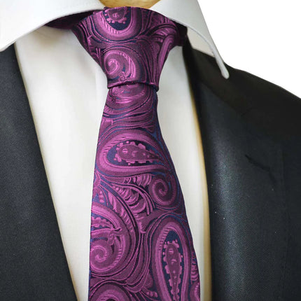 Classic Hot Pink Paisley Necktie for Men Paul Malone Ties - Paul Malone.com