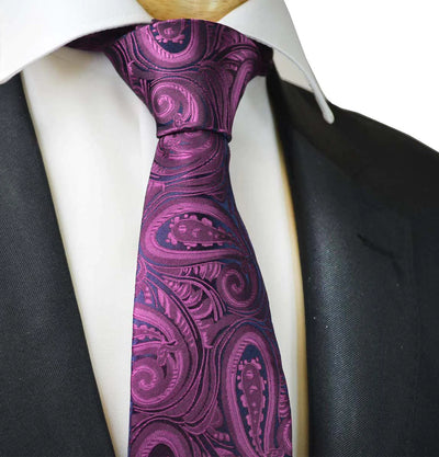 Classic Hot Pink Paisley Necktie for Men Paul Malone Ties - Paul Malone.com