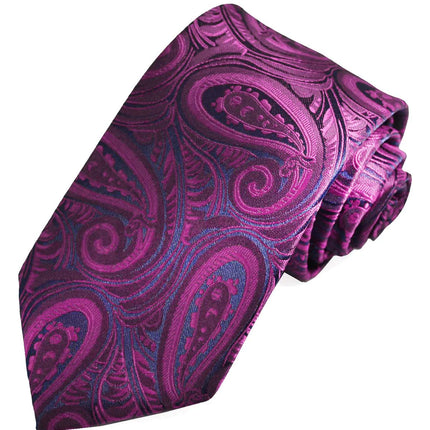 Classic Hot Pink Paisley Necktie for Men Paul Malone Ties - Paul Malone.com