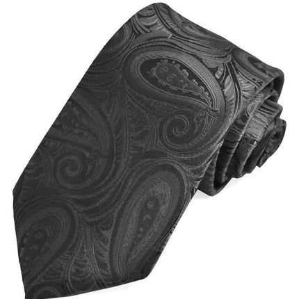 Classic Black Paisley Necktie for Men Paul Malone Ties - Paul Malone.com