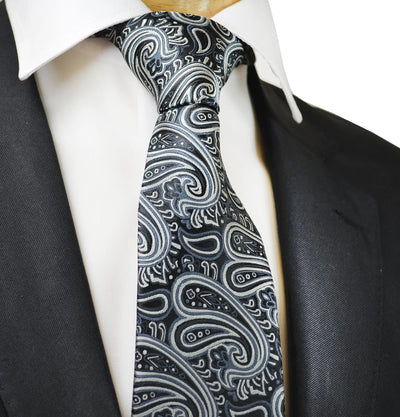 Extraordinary Black Paisley Design Tie Paul Malone Ties - Paul Malone.com