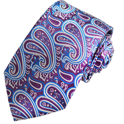 Extraordinary Deep Purple Paisley Design Tie Paul Malone Ties - Paul Malone.com