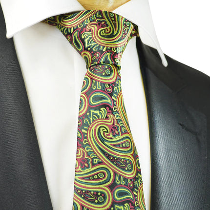Extraordinary Sunny Lime Green Paisley Design Tie Paul Malone Ties - Paul Malone.com