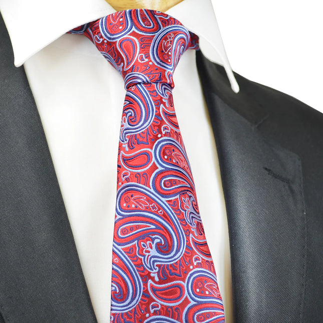 Extraordinary Red Paisley Design Tie Paul Malone Ties - Paul Malone.com