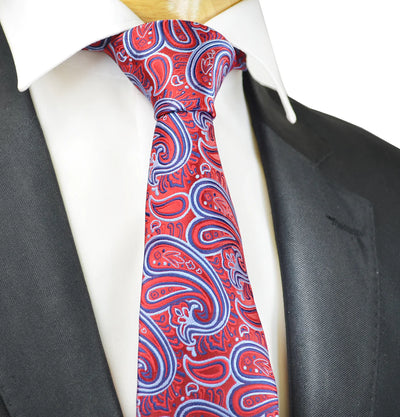 Extraordinary Red Paisley Design Tie Paul Malone Ties - Paul Malone.com