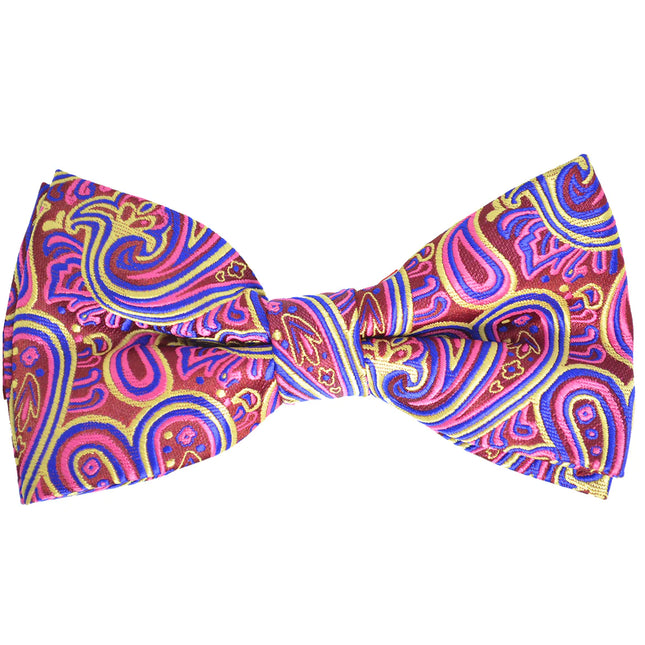 Viola Pink Extraordinary Paisley Bow Tie Paul Malone Bow Ties - Paul Malone.com