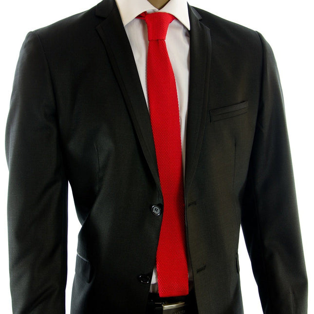 True Red Knit Tie by Paul Malone Paul Malone Ties - Paul Malone.com