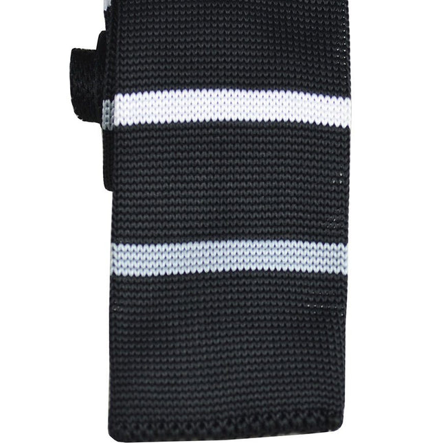 Black and White Striped Knit Tie by Paul Malone Paul Malone Ties - Paul Malone.com