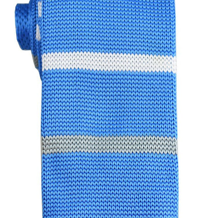 Baby Blue Striped Knit Tie by Paul Malone Paul Malone Ties - Paul Malone.com