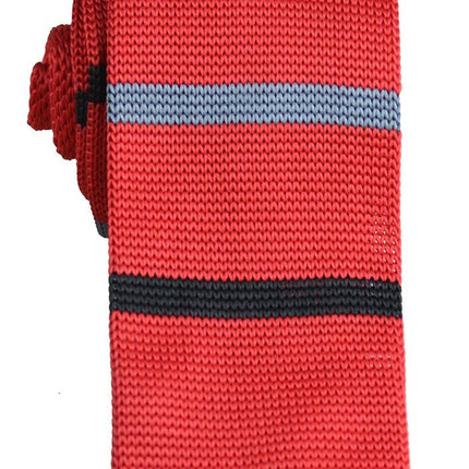 True Red Striped Knit Tie by Paul Malone Paul Malone Ties - Paul Malone.com