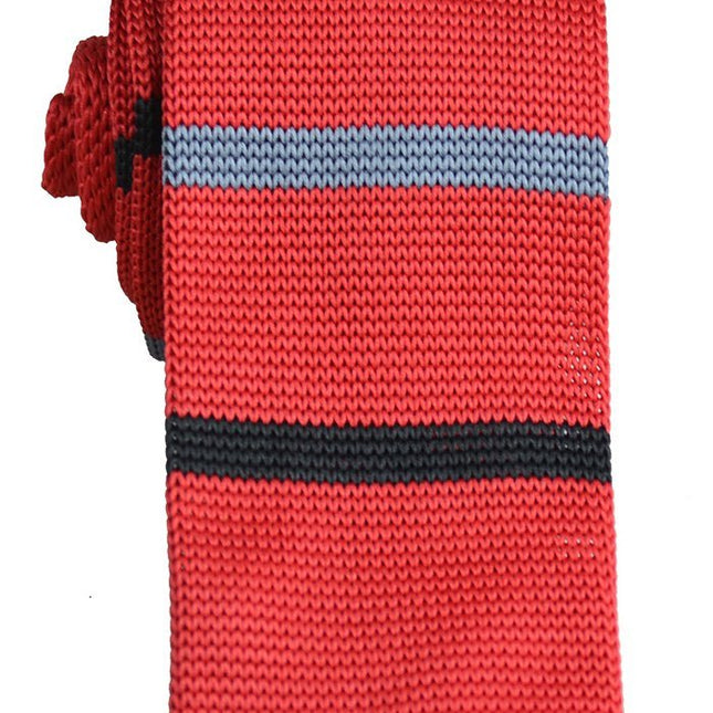 True Red Striped Knit Tie by Paul Malone Paul Malone Ties - Paul Malone.com