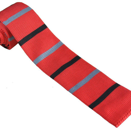 True Red Striped Knit Tie by Paul Malone Paul Malone Ties - Paul Malone.com