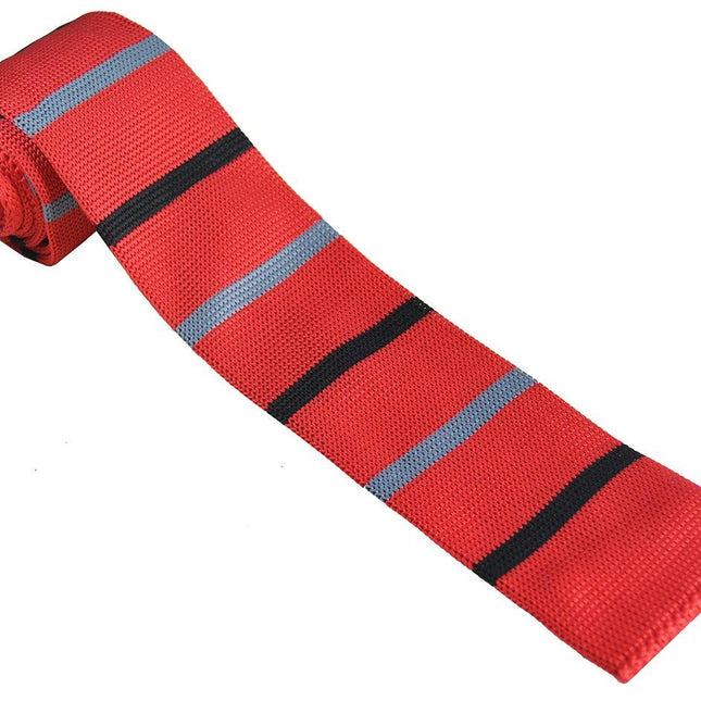 True Red Striped Knit Tie by Paul Malone Paul Malone Ties - Paul Malone.com