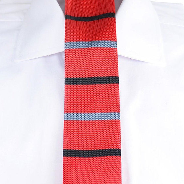 True Red Striped Knit Tie by Paul Malone Paul Malone Ties - Paul Malone.com