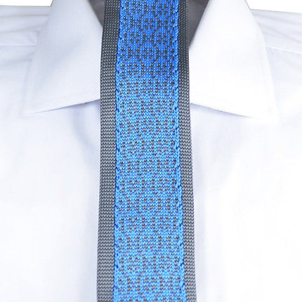 Grey and Blue Patterned Knit Tie by Paul Malone Paul Malone Ties - Paul Malone.com