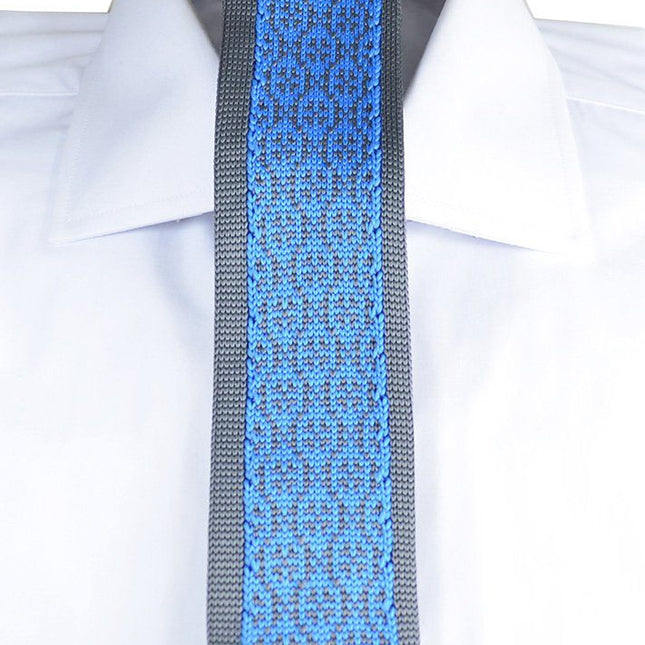 Grey and Blue Patterned Knit Tie by Paul Malone Paul Malone Ties - Paul Malone.com