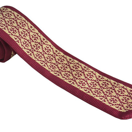 Burgundy and Gold Patterned Knit Tie by Paul Malone Paul Malone Ties - Paul Malone.com