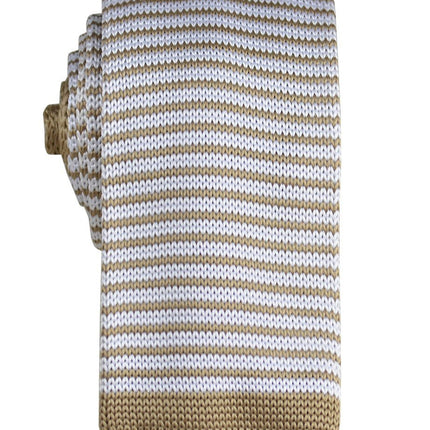 Tan Striped Knit Tie by Paul Malone Paul Malone Ties - Paul Malone.com
