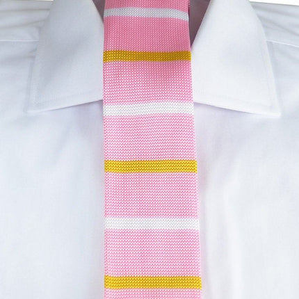 Pink Striped Knit Tie by Paul Malone Paul Malone Ties - Paul Malone.com
