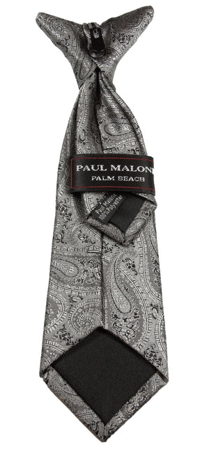 Grey Paisley Boys Tuxedo Vest Set Paul Malone Vest - Paul Malone.com