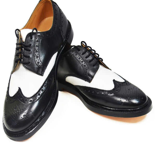 LEO Black and White Leather Spectators by Paul Malone Paul Malone Shoes - Paul Malone.com